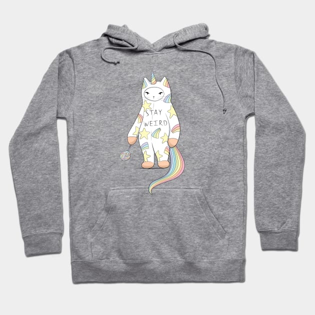 Stay Weird! With Love From Unicorn Cat Hoodie by runcatrun